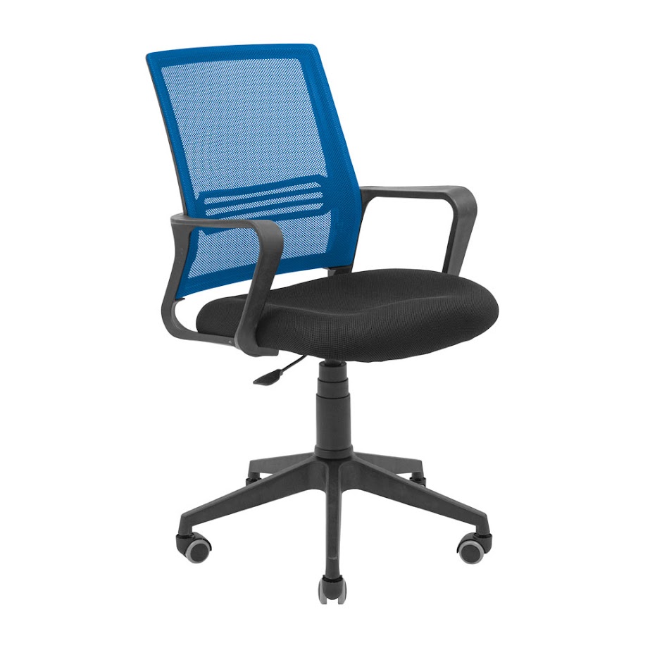 Крісло RICHMAN Джина Пластик Сітка Синя (Прогумовані Колеса)